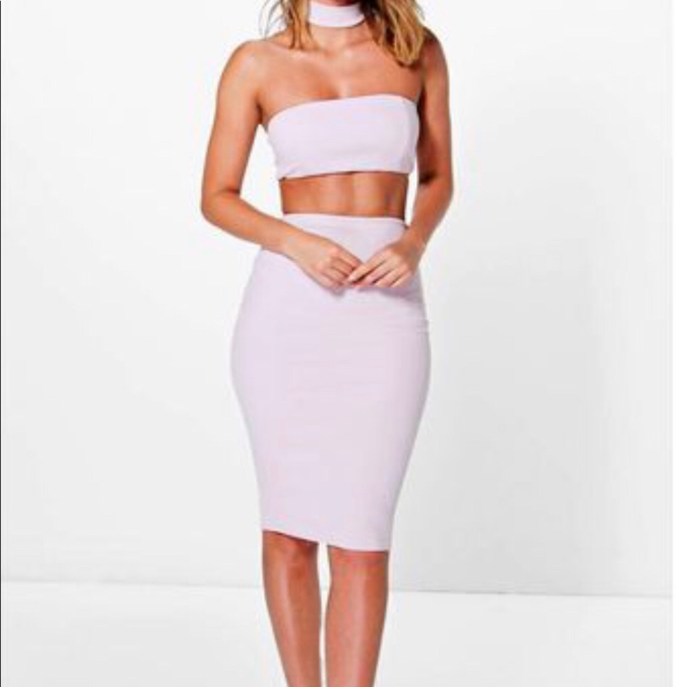 Boohoo bandeau midi dress